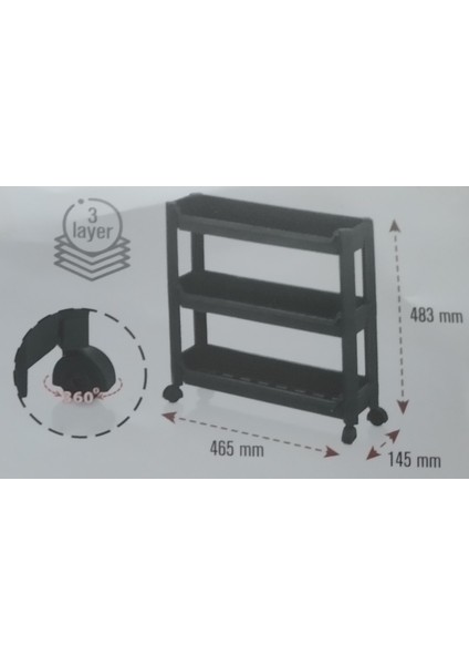Tekerlekli Banyo ve Mutfak Rafı Organizer