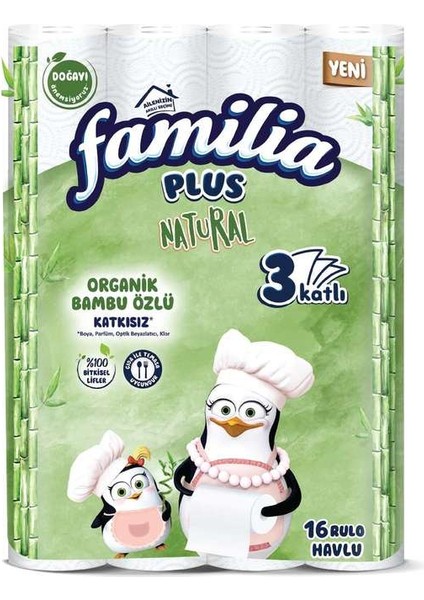 Natural Kağıt Havlu 3 Katlı 2x 16'lı