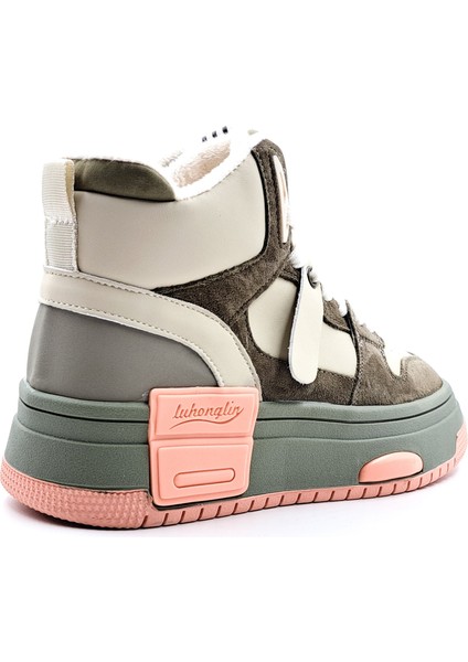 358V Bilekli Vizon Bej Kadın Sneaker Spor Ayakkabı modelleri