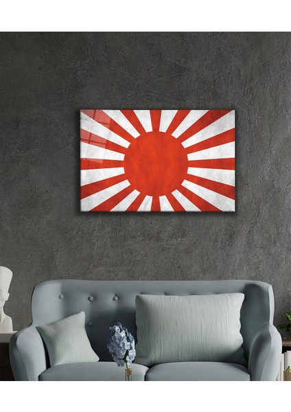 Eski Japon Bayrağı Cam Tablo Old Japanese Flag fiyatları