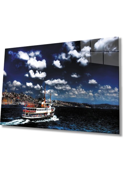 Deniz Gökyüzü Istanbul Manzarası Cam Tablo