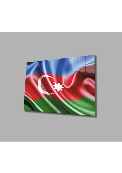 Azerbaycan Bayrağı Cam Tablo ,azerbaijan Flag