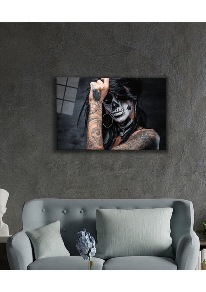 Kadınlar Şeker Kafatası Cam Tablo