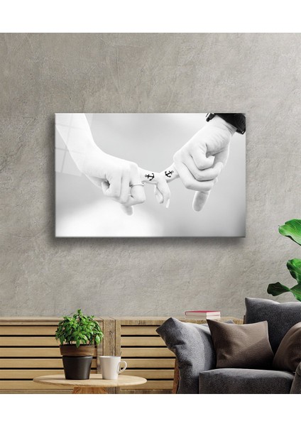 Eller Sevgililer Aşk Cam Tablo