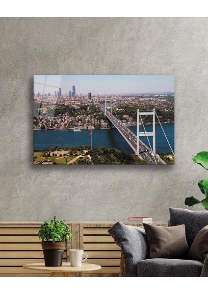 Istanbul Manzarası Boğaz Köprü Cam Tablo