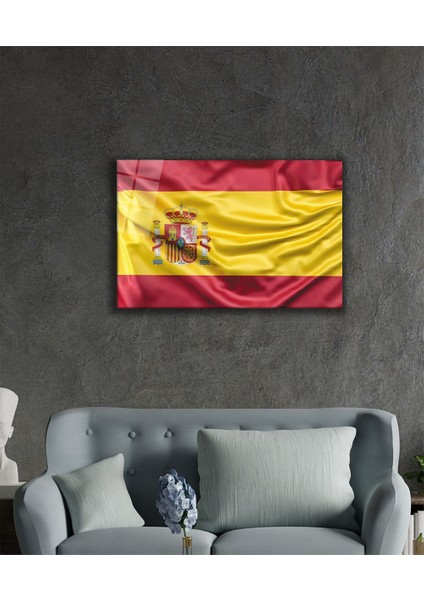 Ispanya Bayrağı Cam Tablo Spain Flag fiyatları