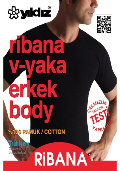 Erkek Ribana V Yaka Body Atlet 60/62 - 6 Adet