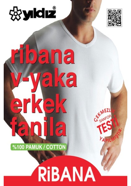 Erkek Ribana V Yaka Body Atlet 60/62 - 6 Adet