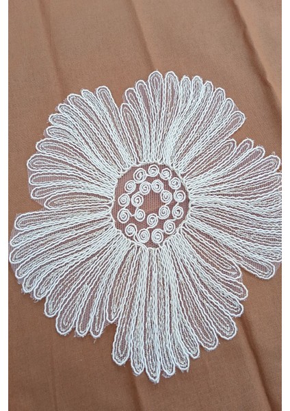 6 Adet Çiçek Yelpaze Krem Gold Simli Bardak Altlığı & Kokteyl Peçetesi