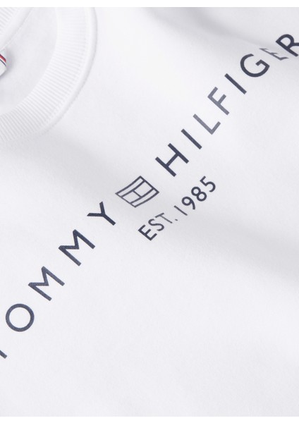 Bisiklet Yaka Baskılı Beyaz Kadın Sweatshırt WW0WW39791YCF002 indirimleri