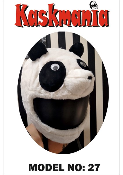 Peluş Kask Kılıfı Panda