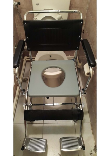 Tekerlekli Tuvalet ve Banyo Sandalyesi Klozete Uyumlu Hasta Tuvaleti modelleri