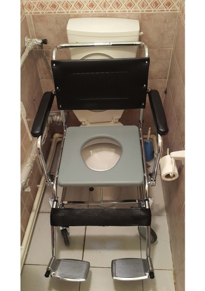 Tekerlekli Tuvalet ve Banyo Sandalyesi Klozete Uyumlu Hasta Tuvaleti fırsatları