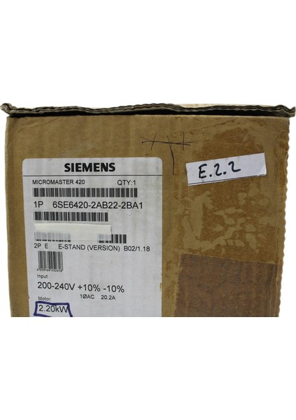6SE6420-2AB22-2BA1 Mıcromaster 420 Yeni Kutu Açık