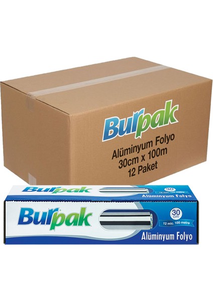 Burpak Alüminyum Folyo 30cm x 100 m 12mic 12 Adet Koli