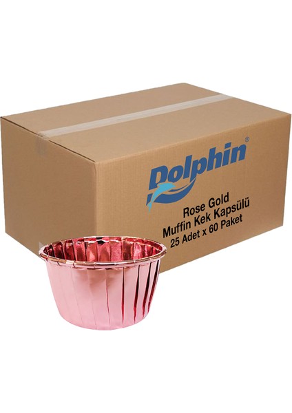 Dolphin Rose Gold Muffin Kek Kapsülü 25 Adet x 60 Paket Koli