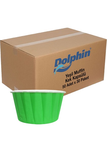 Dolphin Muffin-Kek Kapsülü Yeşil 50 Adet x 30 Paket-Koli