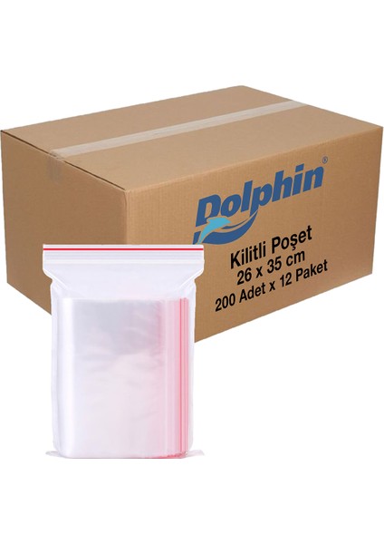 Dolphin Kilitli Poşet 26X35CM 200 Adet x 12 Paket Koli