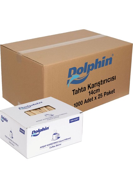 Dolphin Tahta Karıştırıcı 14cm 1000 Adet x 25 Paket