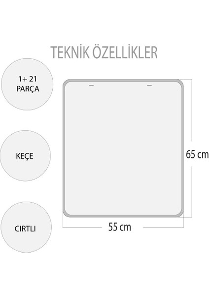 CLZ247 Ingilizce Duyguları Öğreniyorum Keçe Cırtlı Duvar Panosu (Kız) , Eğitici Oyuncak