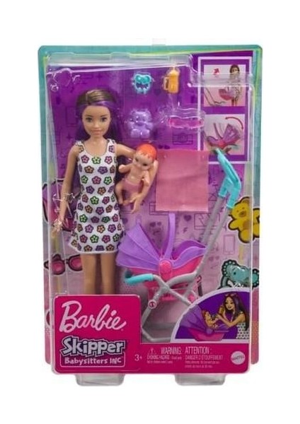 CLZ505 Mattel Barbie Bebek Bakıcılığı Oyun Seti Lisanslı Ürün -GXT34