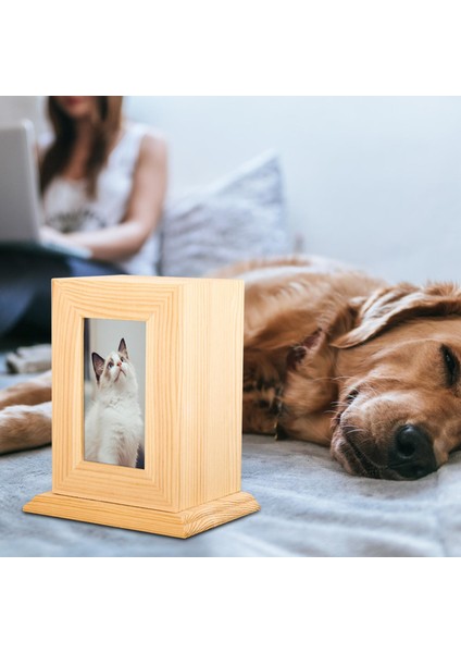 Köpekler Kediler Için Pet Kremasyon Urn Fotoğraf Çerçevesi Cinerary Tabut Malzemeleri Ahşap (Yurt Dışından)