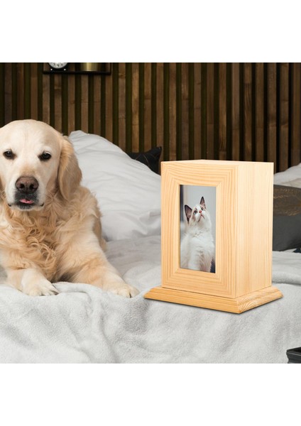 Köpekler Kediler Için Pet Kremasyon Urn Fotoğraf Çerçevesi Cinerary Tabut Malzemeleri Ahşap (Yurt Dışından)