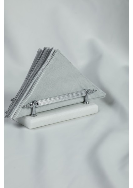 3'Lü Gümüş Mermer Çeyiz Seti Sunumluk & Peçetelik & Rulo Peçetelik Gerçek Mermer Pasta Sunumu, indirimleri