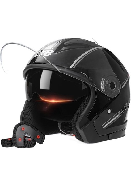 Four Seasons Elektrikli Araç Motosiklet Kaskı Çift Lensli Kask (Yurt Dışından)