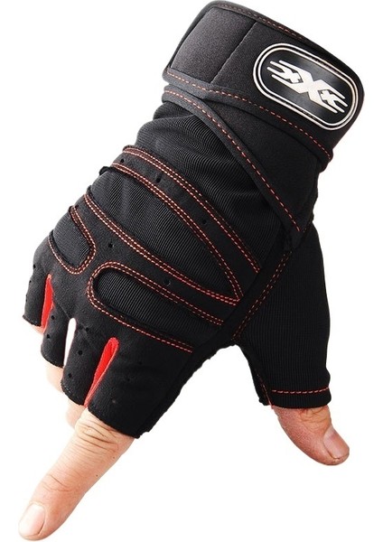 Spor Spor Bisiklet Kaymaz Bilek Nefes Alabilen Yarım Parmak Eldiven (Yurt Dışından)