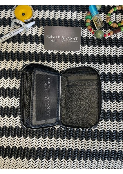 SL-696 Siyah Deri Küçük Boy Fermuarlı Özel Cüzdan Sanat Leather fırsatları