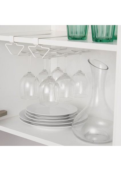 Çok Amaçlı Raf Askısı, IKEA Beyaz, 10X29X7 Cm, Palycke Şarap kadeh askısı
