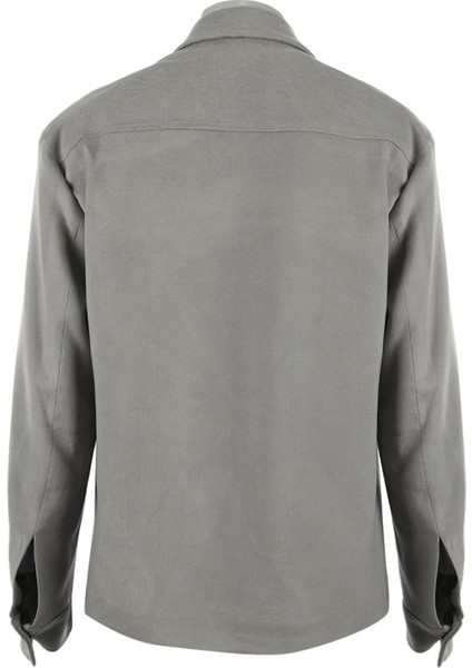 Gri Slim Fit Gömlek Yaka Mont modelleri