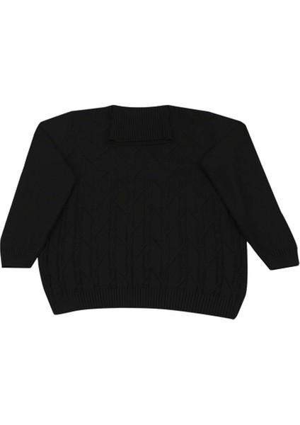 Siyah Slim Fit Tam Balıkcı Erkek Triko modelleri