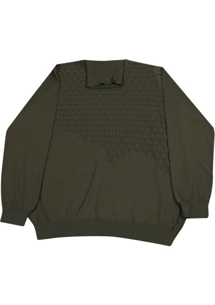 Haki Slim Fit Tam Balıkçı Yaka Erkek Triko modelleri