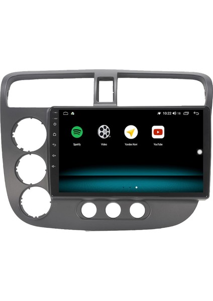 Honda Civic Vtec2 Android 13 Multimedya Carplay 4gb RAM+64GB HDD 2002-2006 Navigasyon Ekran