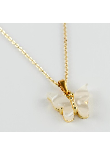 Kelebek Figürlü Polyester Kolye