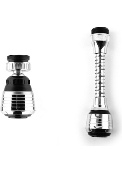 2 Su Akışı Tasarımı 360 ° Dönebilen Su Tasarrufu Özellikli Hareketli Mutfak Musluk Başlığı - Gümüş (Yurt Dışından)