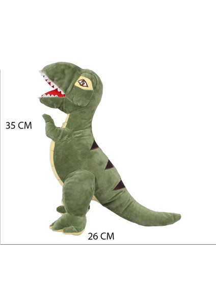 Dinozor Peluş Oyuncak 35 cm Yeşil