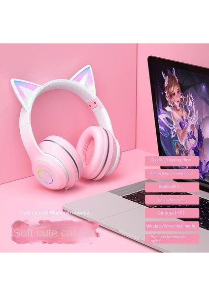 Başa Takılan Kedi Kulağı Işık Yayan Stereo Hıfı Ses Kalitesi (Yurt Dışından)