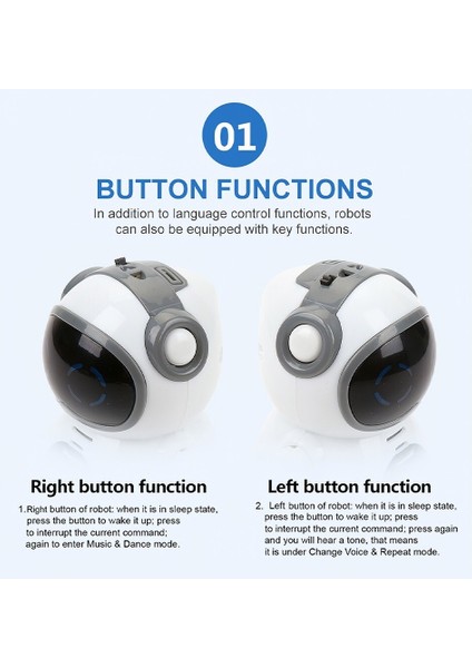 Mini Cep Robotu Çok Aktiviteli Çocuk Sesli Akıllı Küçük Hazine Oyuncak English Edition (Yurt Dışından) modelleri