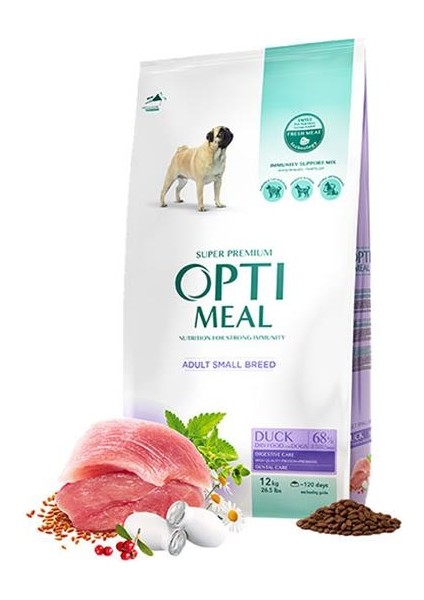 Ördek Etli ve Esmer Pirinçli Küçük Irk Yetişkin Köpek Maması 12KG