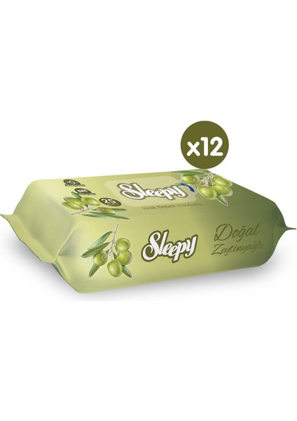 Doğal Zeytinyağlı ve Pamuklu Islak Bebek Havlusu 12 x 25 300 Yaprak