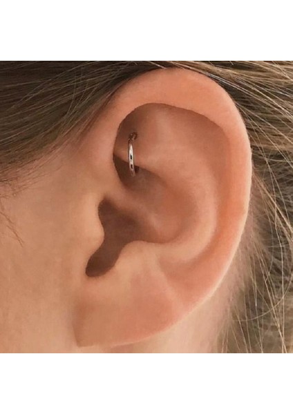 6 mm Silver Cerrahi Çelik Düz Halka Tragus Piercing Helix Kıkırdak Rook Daith