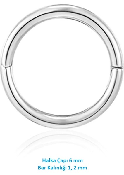 6 mm Silver Cerrahi Çelik Düz Halka Tragus Piercing Helix Kıkırdak Rook Daith fiyatları