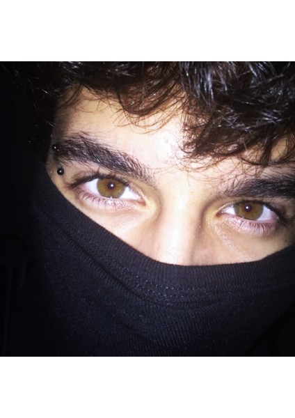 Cerrahi Çelik Siyah Renkli Kaş Piercingi 6 mm