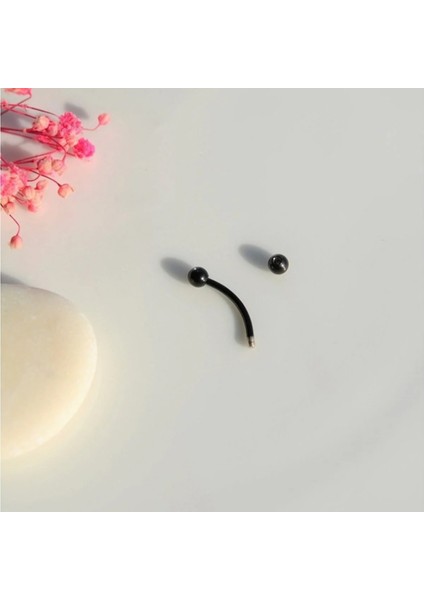 Cerrahi Çelik Siyah Renkli Kaş Piercingi 6 mm modelleri