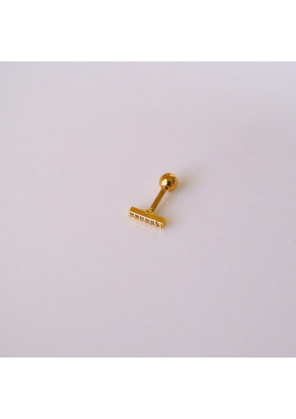 Cerrahi Çelik Düz Çubuk Tragus Piercing Helix Kıkırdak Anti Helix Gold Renk