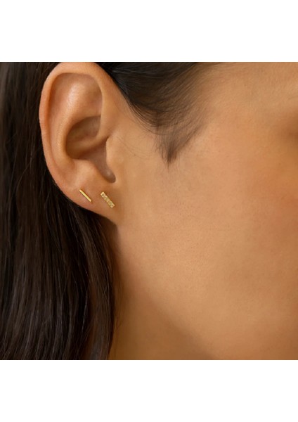 Cerrahi Çelik Düz Çubuk Tragus Piercing Helix Kıkırdak Anti Helix Gold Renk