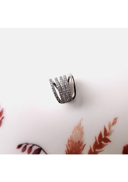 Çoklu Earcuff Gümüş Renkli Sıkıştırmalı Kıkırdak Küpesi fiyatları